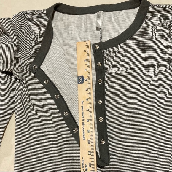 London Brand Striped Henley Style Romper with Dark Grey Trim - Picture 10 of 10